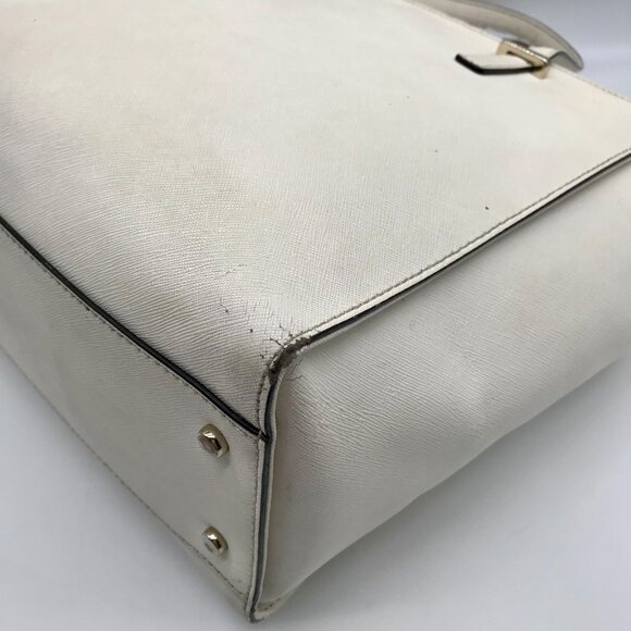Kate Spade White Saffiano Leather Large Cedar Street Hayden Convertible Satchel - Picture 6 of 11